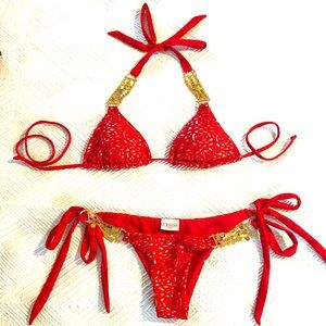 Sexy Red Bikini with embellishments